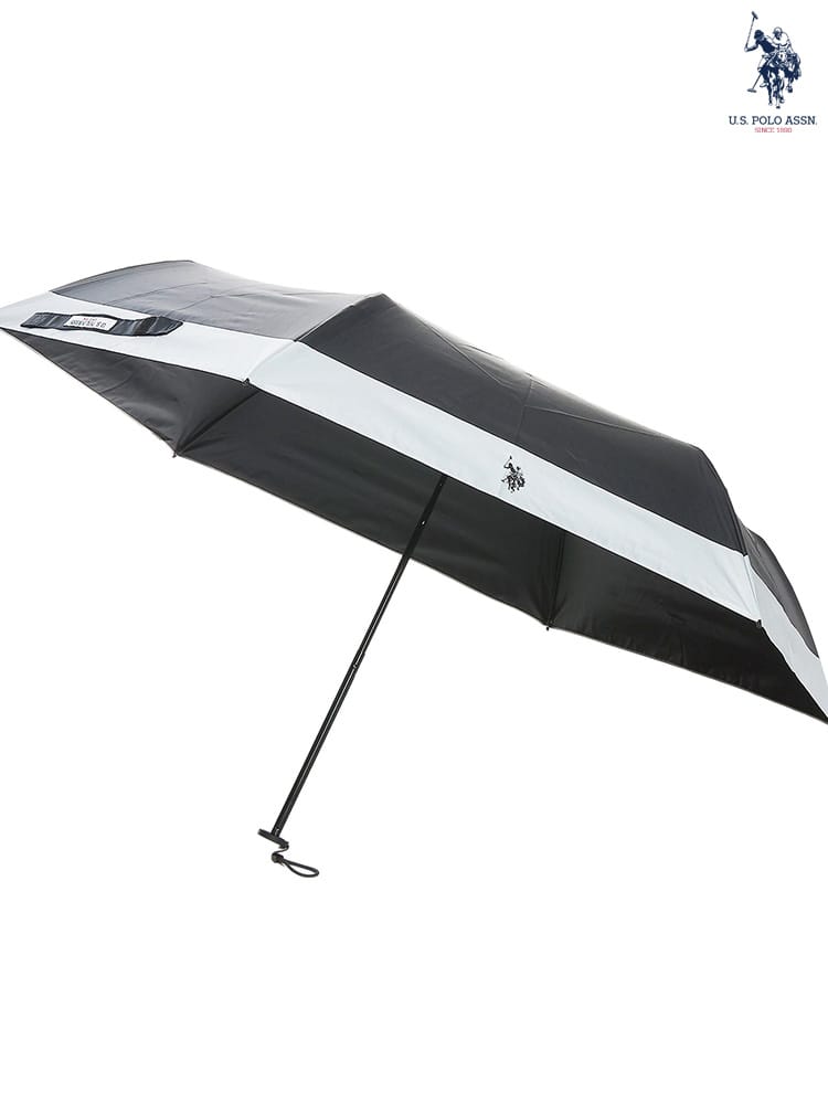 U.S. POLO ASSN. (ユーエスポロアッスン) 日傘 晴雨兼用 UPF50+ 無地 折りたたみ傘 50cm ユニセックス