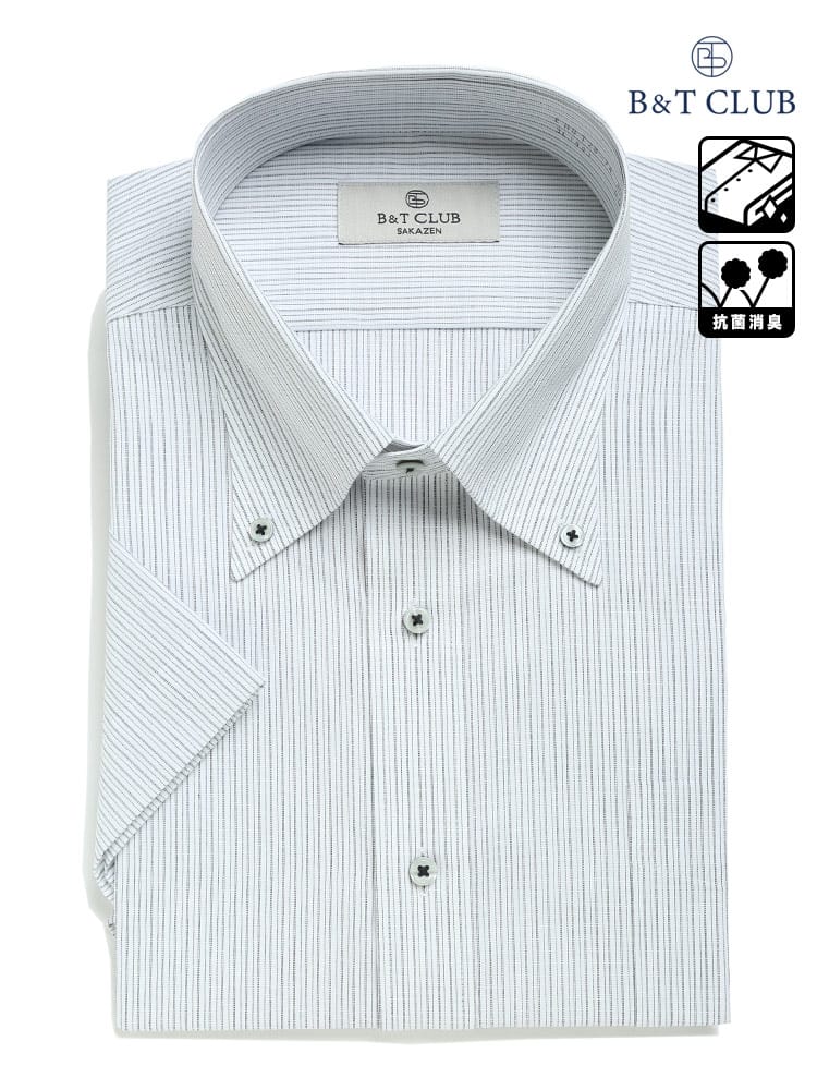 大きいサイズ メンズ B＆T CLUB (ビーアンドティークラブ) ファブリーズ 消臭抗菌 形態安定 ボタンダウン 半袖 ワイシャツ カッターシャツ RELAX BODY