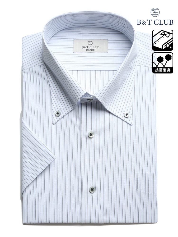 大きいサイズ メンズ B＆T CLUB (ビーアンドティークラブ) ファブリーズ 消臭抗菌 形態安定 ボタンダウン 半袖 ワイシャツ カッターシャツ RELAX BODY