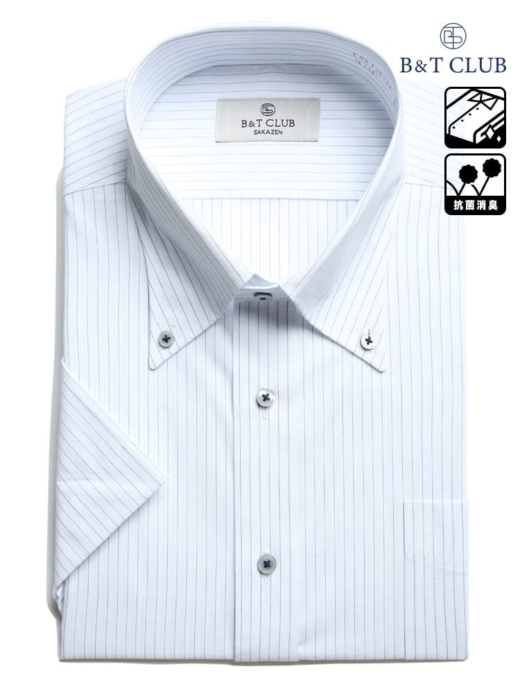 大きいサイズ メンズ B＆T CLUB (ビーアンドティークラブ) ファブリーズ 消臭抗菌 形態安定 ボタンダウン 半袖 ワイシャツ カッターシャツ RELAX BODY