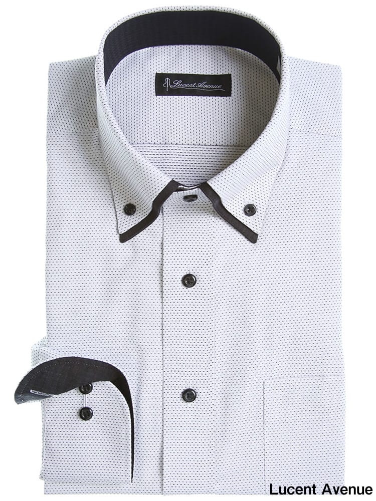LUCENT AVENUE (ルーセントアベニュー) 形態安定 柄 ボタンダウン すっきりシルエット 長袖 シャツ