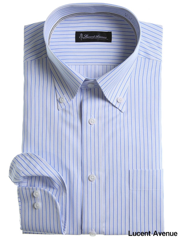 LUCENT AVENUE (ルーセントアベニュー) 形態安定 柄 ボタンダウン すっきりシルエット 長袖 シャツ
