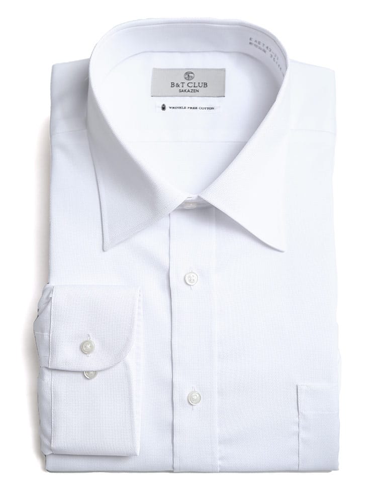 大きいサイズ メンズ B＆T CLUB (ビーアンドティークラブ) 形態安定 接触冷感 綿100％ セミワイドカラー 長袖 ワイシャツ カッターシャツ RELAXBODY
