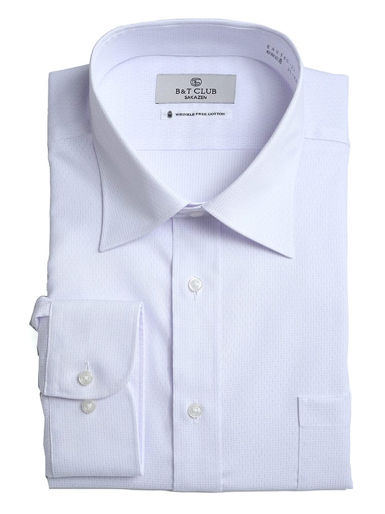 大きいサイズ メンズ B＆T CLUB (ビーアンドティークラブ) 形態安定 接触冷感 綿100％ セミワイドカラー 長袖 ワイシャツ カッターシャツ RELAXBODY