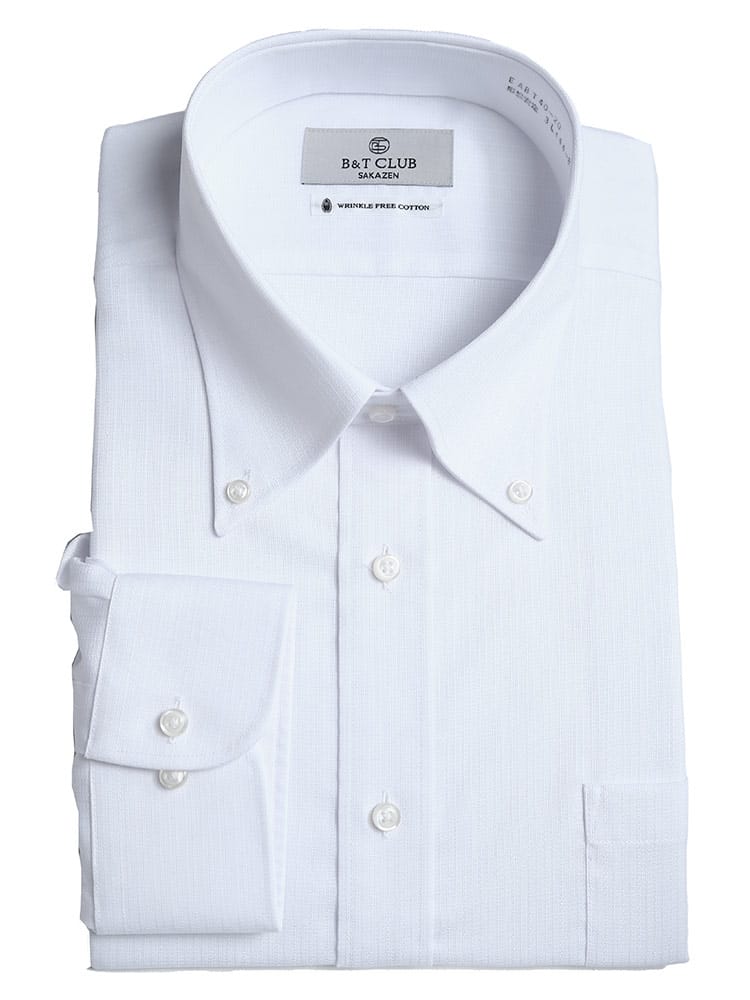 大きいサイズ メンズ B＆T CLUB (ビーアンドティークラブ) 形態安定 接触冷感 綿100％ ボタンダウン 長袖 ワイシャツ カッターシャツ RELAXBODY