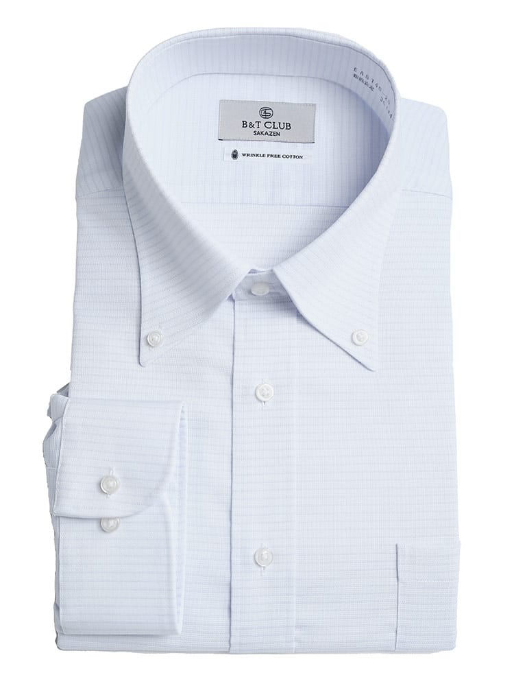 大きいサイズ メンズ B＆T CLUB (ビーアンドティークラブ) 形態安定 接触冷感 綿100％ ボタンダウン 長袖 ワイシャツ カッターシャツ RELAXBODY