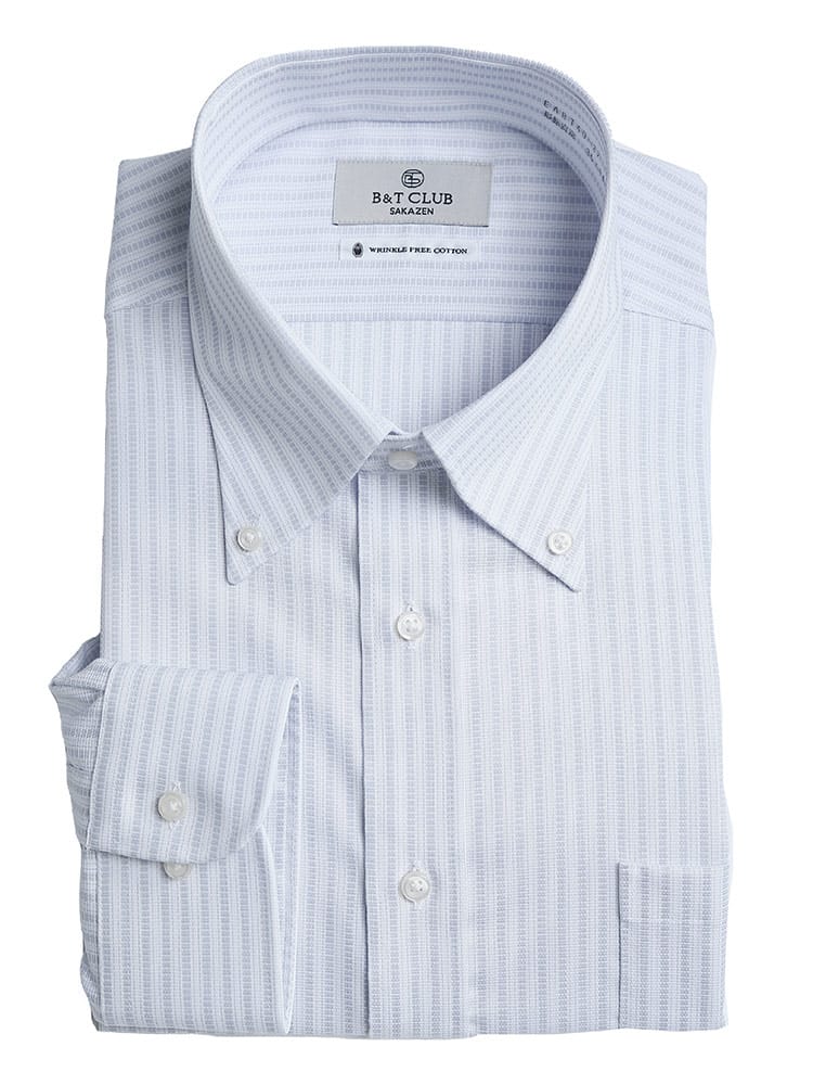 大きいサイズ メンズ B＆T CLUB (ビーアンドティークラブ) 形態安定 接触冷感 綿100％ ボタンダウン 長袖 ワイシャツ カッターシャツ RELAXBODY