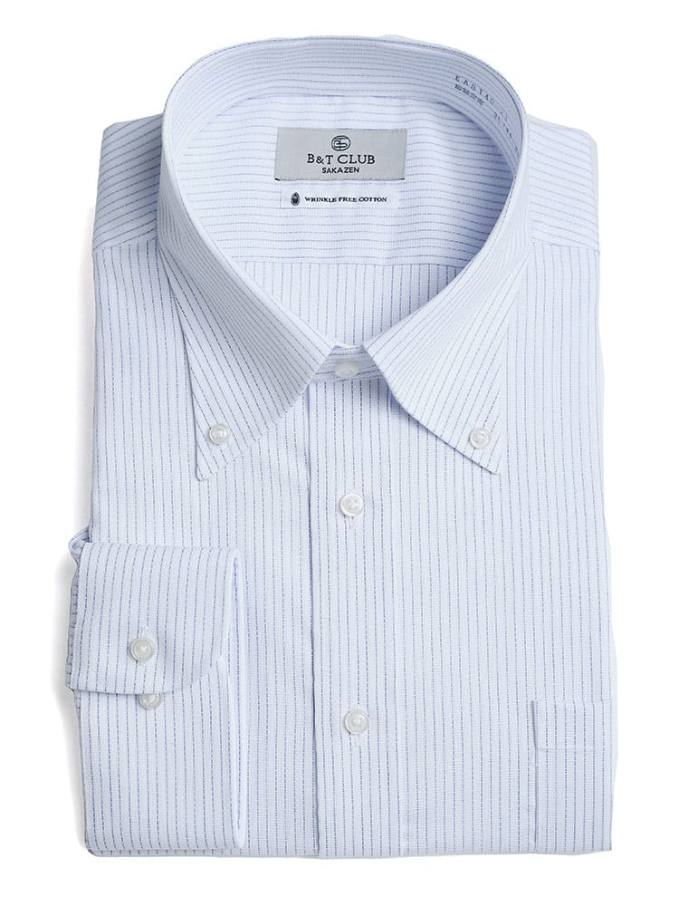 大きいサイズ メンズ B＆T CLUB (ビーアンドティークラブ) 形態安定 接触冷感 綿100％ ボタンダウン 長袖 ワイシャツ カッターシャツ RELAXBODY
