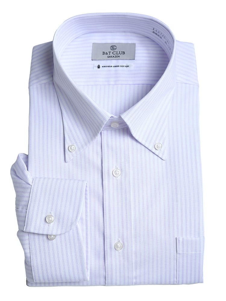 大きいサイズ メンズ B＆T CLUB (ビーアンドティークラブ) 形態安定 接触冷感 綿100％ ボタンダウン 長袖 ワイシャツ カッターシャツ RELAXBODY