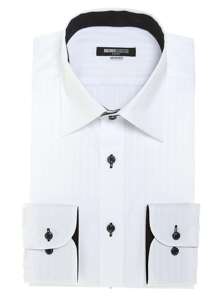 MICHIKO LONDON (ミチコロンドン) 制菌加工 袖裏デザイン 長袖 ワイシャツ カッターシャツ【スリムタイプ】