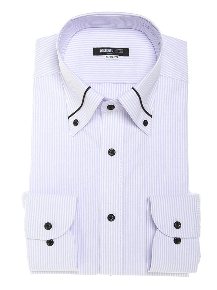 MICHIKO LONDON (ミチコロンドン) 制菌加工 ボタンダウン 長袖 ワイシャツ カッターシャツ【スリムタイプ】