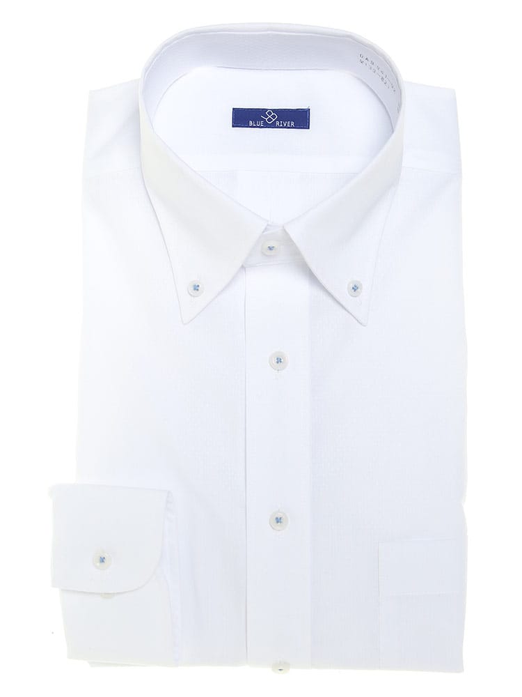 BLUE RIVER (ブルーリバー) 超形態安定 ボタンダウン 長袖 ワイシャツ カッターシャツ 【ベーシックタイプ】