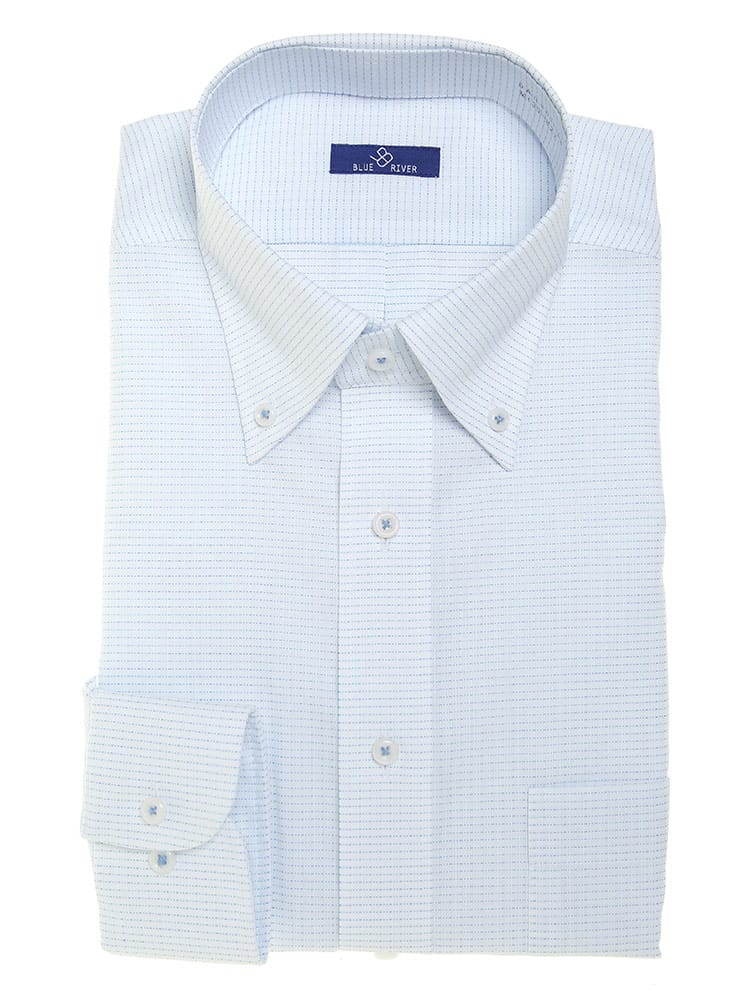 BLUE RIVER (ブルーリバー) 超形態安定 ボタンダウン 長袖 ワイシャツ カッターシャツ 【ベーシックタイプ】