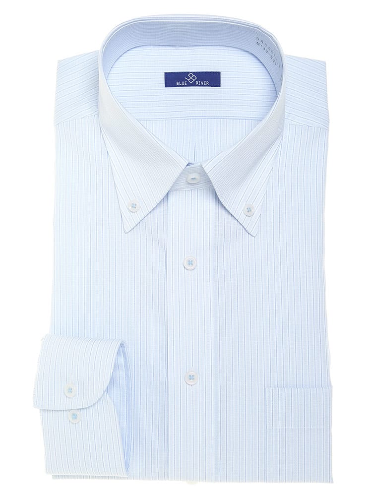 BLUE RIVER (ブルーリバー) 超形態安定 ボタンダウン 長袖 ワイシャツ カッターシャツ 【ベーシックタイプ】