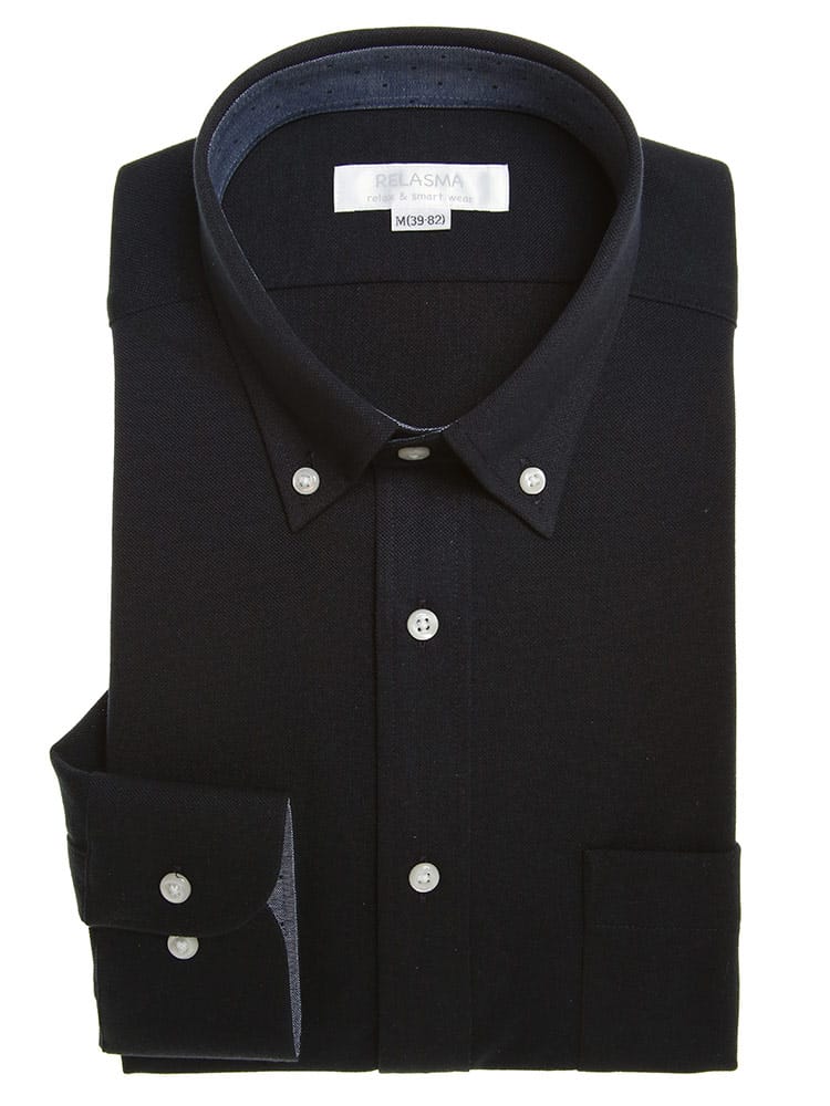 SAKAZEN (サカゼン) 抗菌加工 スパーノ ニット ボタンダウン 長袖 ワイシャツ カッターシャツ SLIMBODY