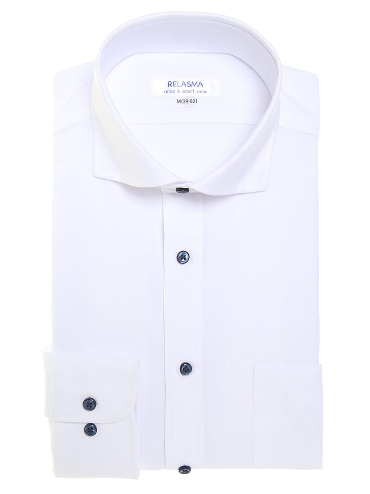 在庫処分 返品交換不可 SAKAZEN (サカゼン) 形態安定 ニット 長袖 ワイシャツ カッターシャツ SLIMBODY