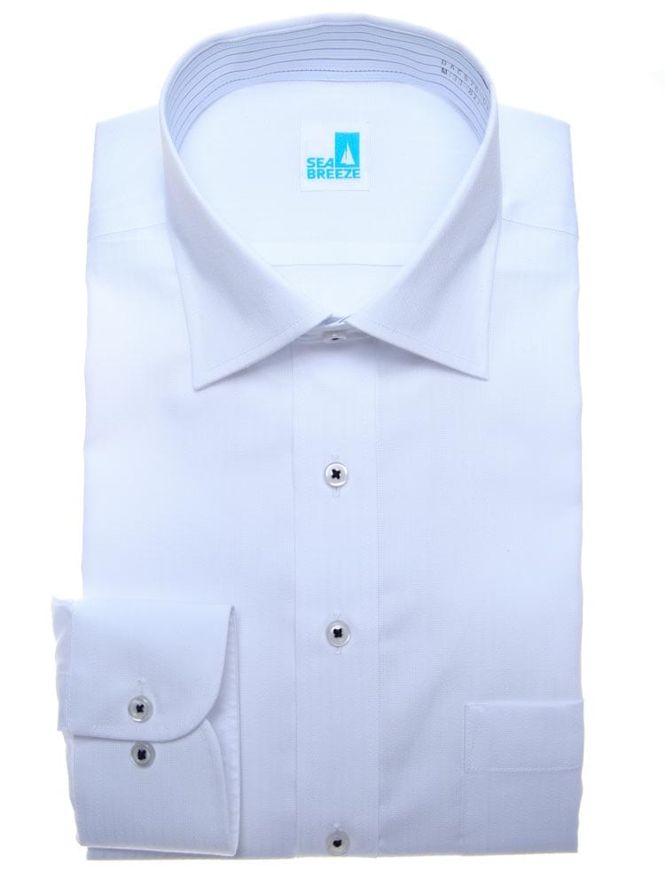SEA BREEZE シーブリーズ 接触冷感 抗菌防臭 形態安定 ワイドカラー 長袖 ワイシャツ カッターシャツ BASICBODY