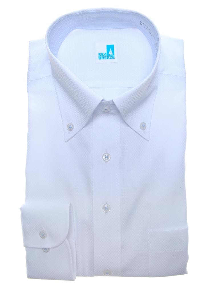 SEA BREEZE シーブリーズ 接触冷感 抗菌防臭 形態安定 ボタンダウン 長袖 ワイシャツ カッターシャツ BASICBODY