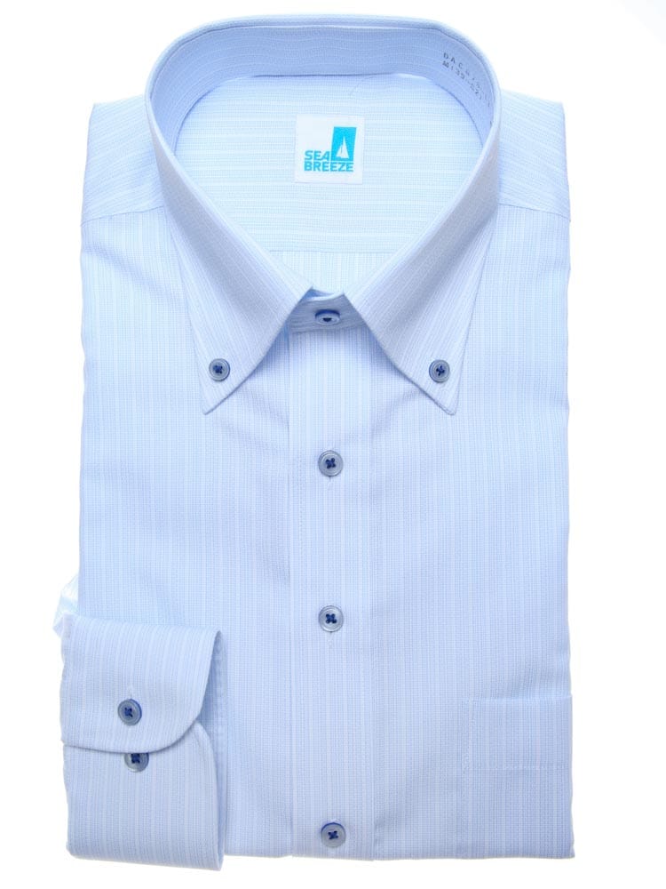 SEA BREEZE シーブリーズ 接触冷感 抗菌防臭 形態安定 ボタンダウン 長袖 ワイシャツ カッターシャツ BASICBODY