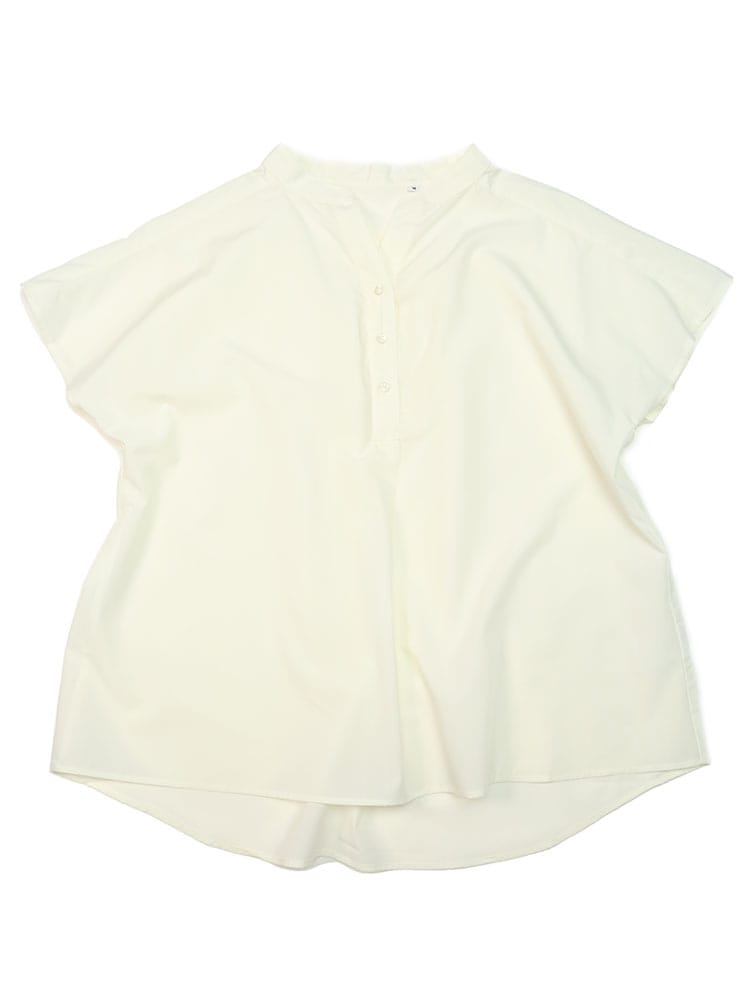 SAKAZEN (サカゼン) ひんやりタッチ 吸湿 バンドカラー 半袖 プルオーバー