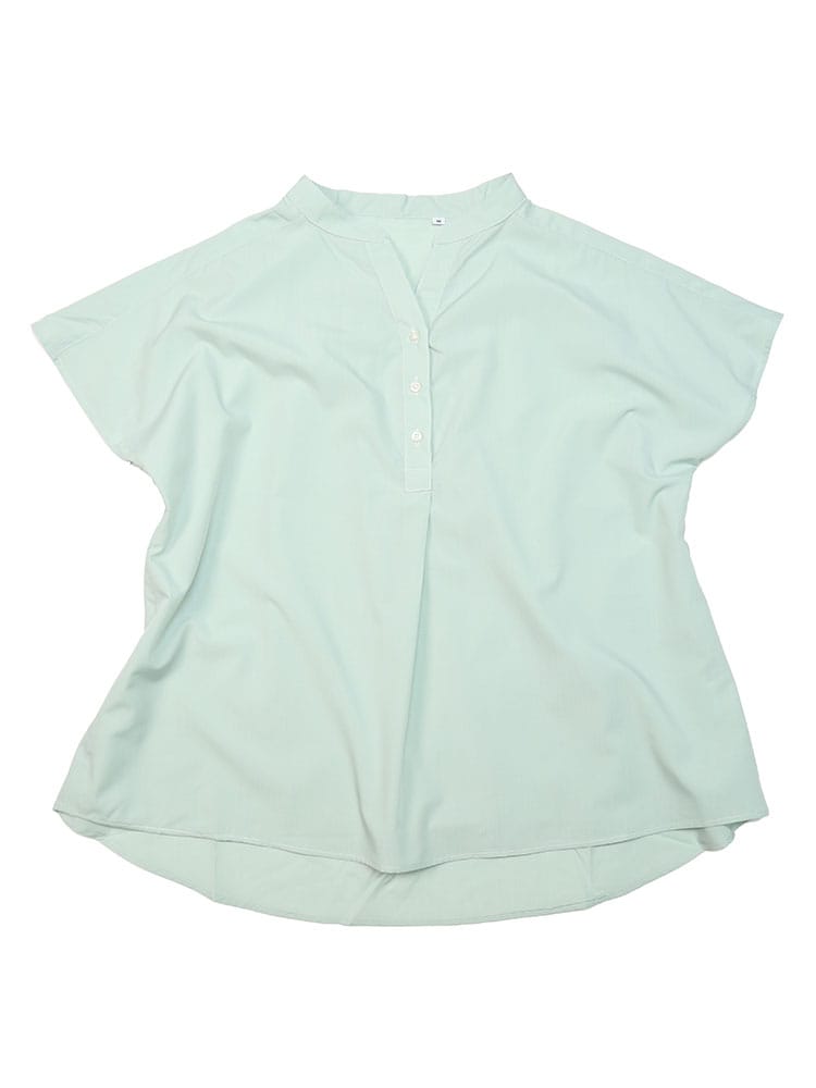 SAKAZEN (サカゼン) ひんやりタッチ 吸湿 バンドカラー 半袖 プルオーバー