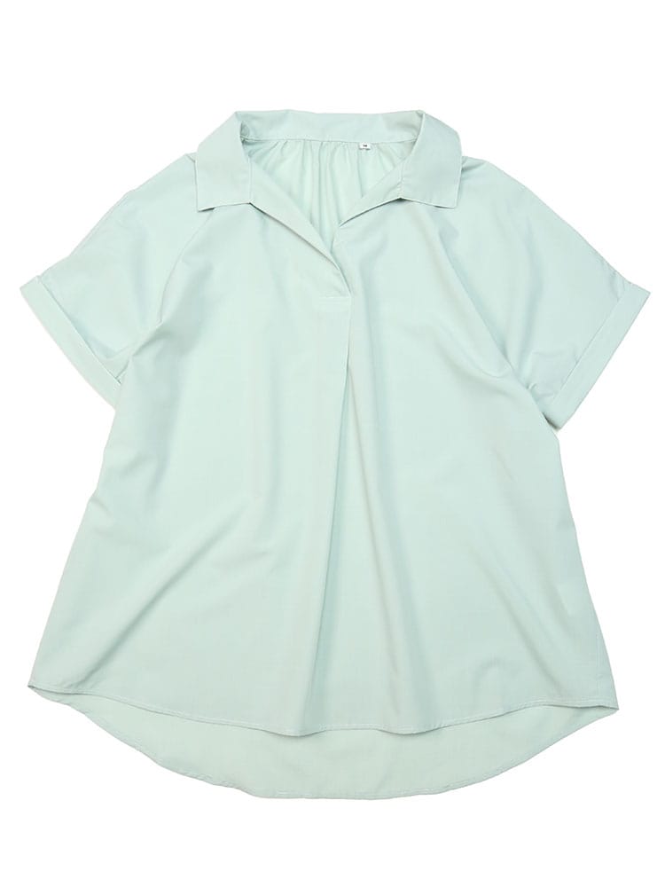 SAKAZEN (サカゼン) ひんやりタッチ 吸湿 スキッパー 半袖 プルオーバー