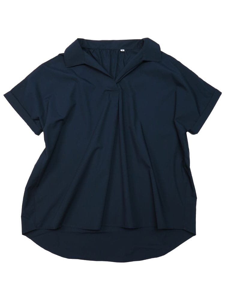 SAKAZEN (サカゼン) ひんやりタッチ 吸湿 スキッパー 半袖 プルオーバー