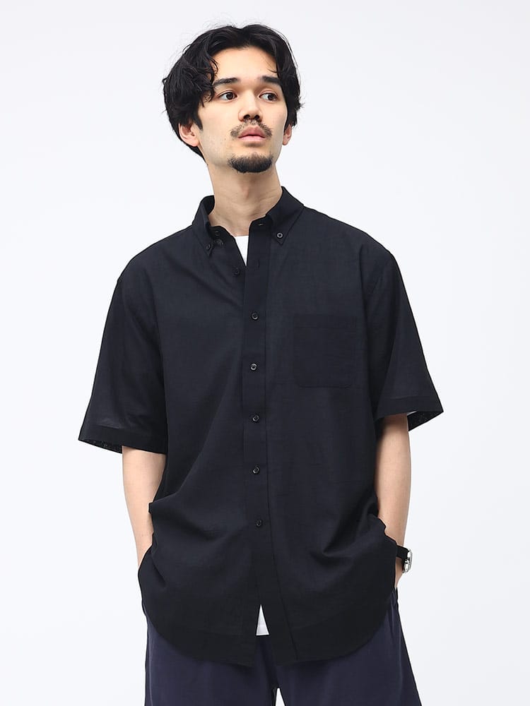 CREW (クルー) 綿100％ ボタンダウン 半袖 シャツ