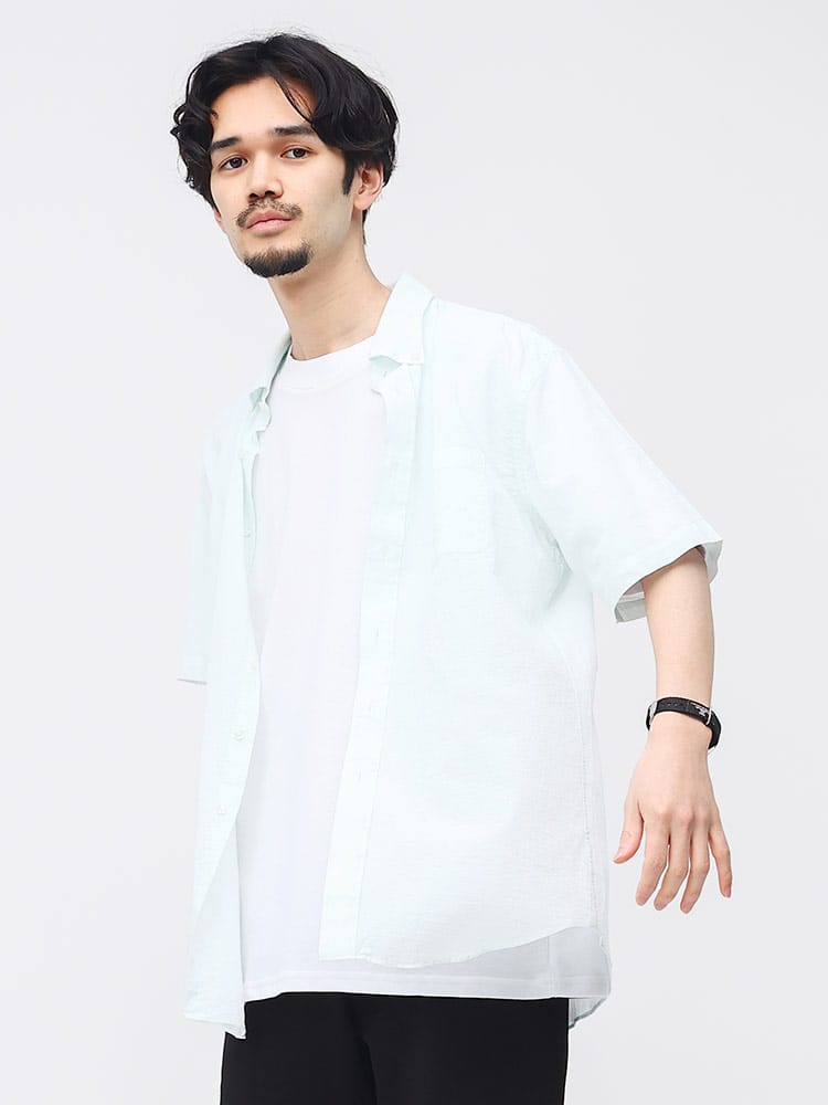 CREW (クルー) 綿100％ ボタンダウン 半袖 シャツ