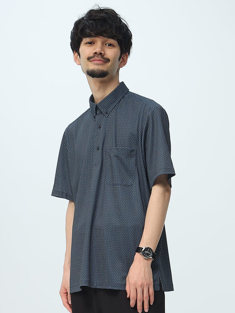 FLEX SHIRTS (フレックスシャツ) 鹿の子 吸汗速乾 ボタンダウン 半袖 ポロシャツ