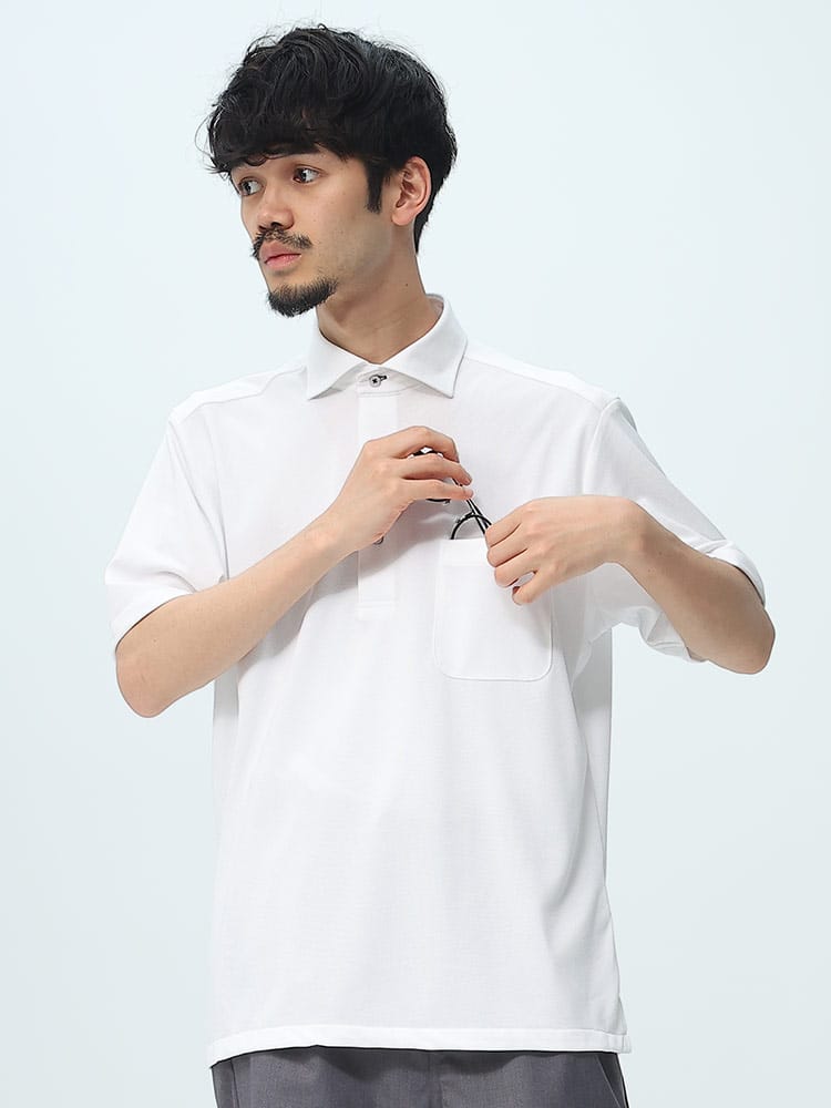 FLEX SHIRTS (フレックスシャツ) 鹿の子 吸汗速乾 ボタンダウン 半袖 ポロシャツ