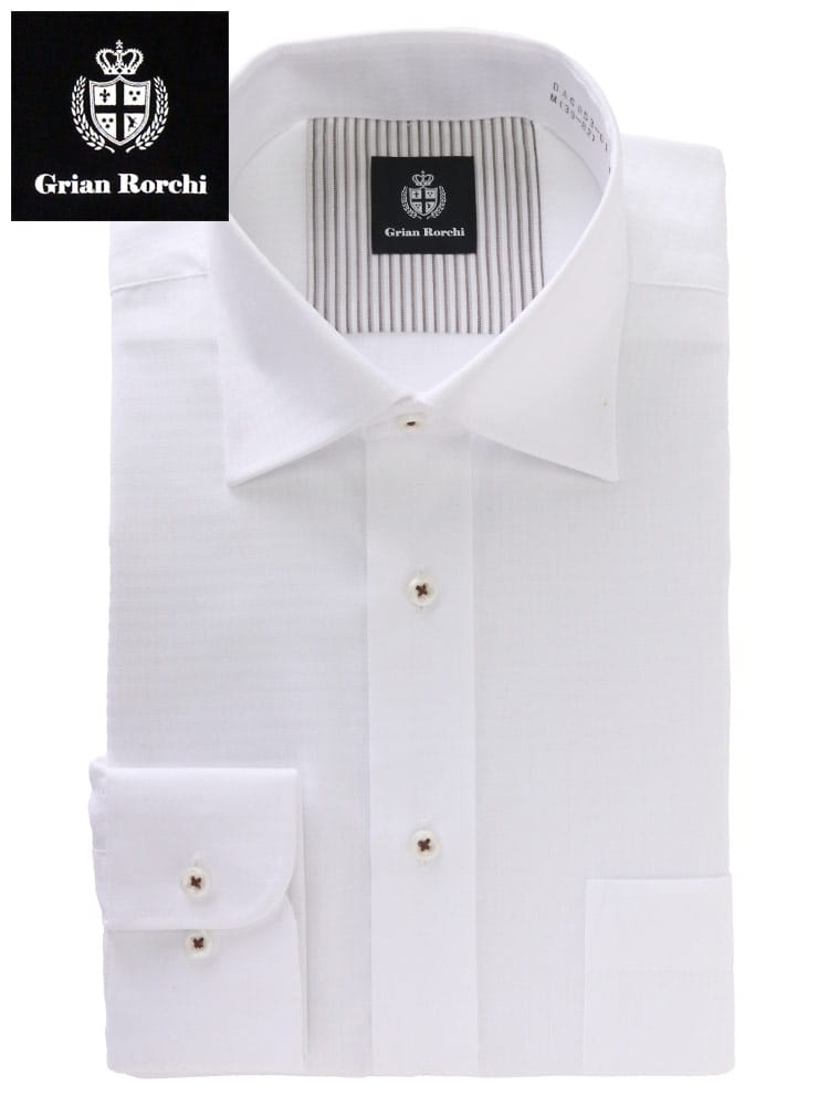 Grian Rorchi グリアンローチ 形態安定 ワイドカラー 長袖 ワイシャツ BASICBODY DAGR53R