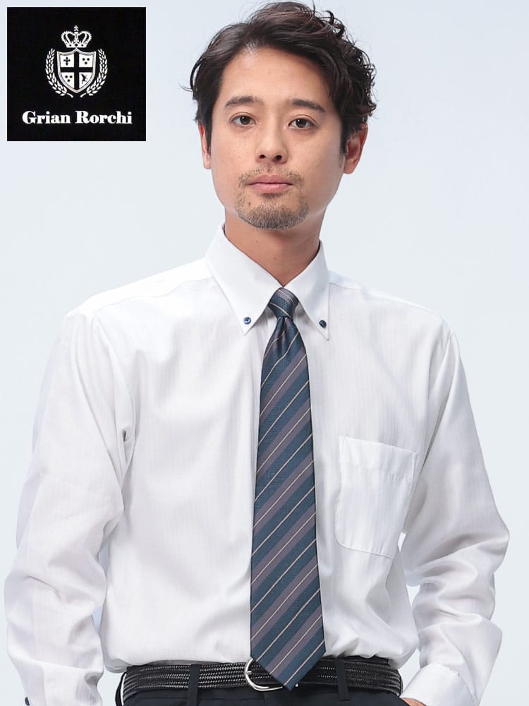 Grian Rorchi グリアンローチ 形態安定 ボタンダウン 長袖 ワイシャツ BASICBODY DAGR53B