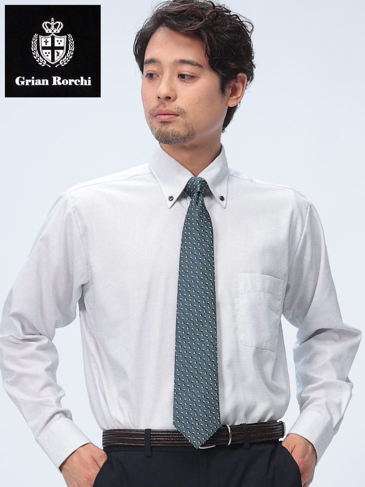 Grian Rorchi グリアンローチ 形態安定 ボタンダウン 長袖 ワイシャツ BASICBODY DAGR53B