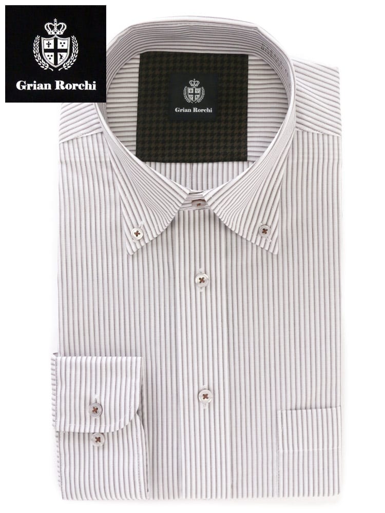 Grian Rorchi グリアンローチ 形態安定 ボタンダウン 長袖 ワイシャツ BASICBODY DAGR53B
