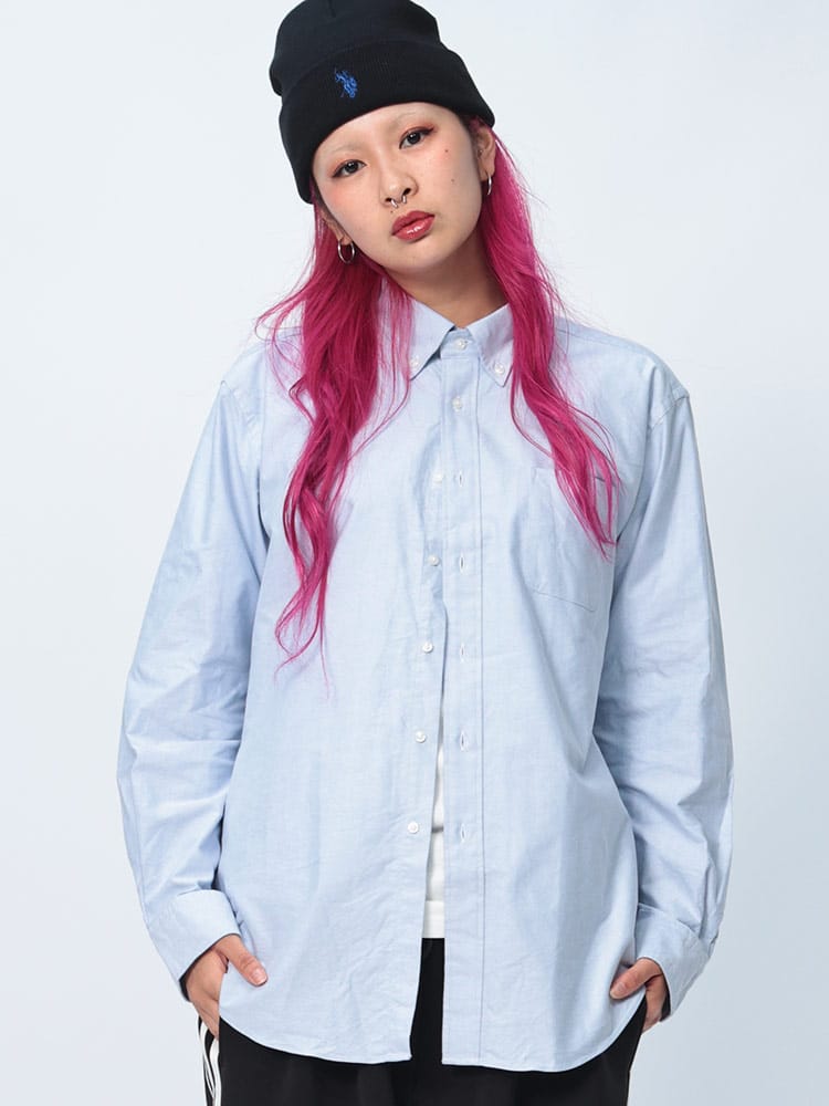 CREW  (クルー) ナチュラルストレッチ ボタンダウン 長袖 オックスシャツ DOCW16