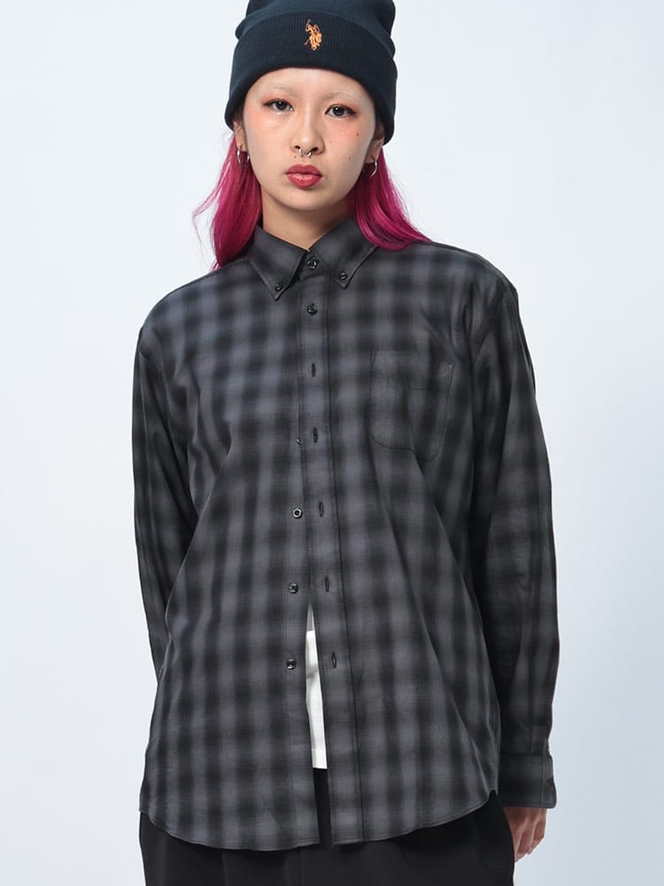 CREW  (クルー) ナチュラルストレッチ ツイル ボタンダウン 長袖 シャツ DOCW18