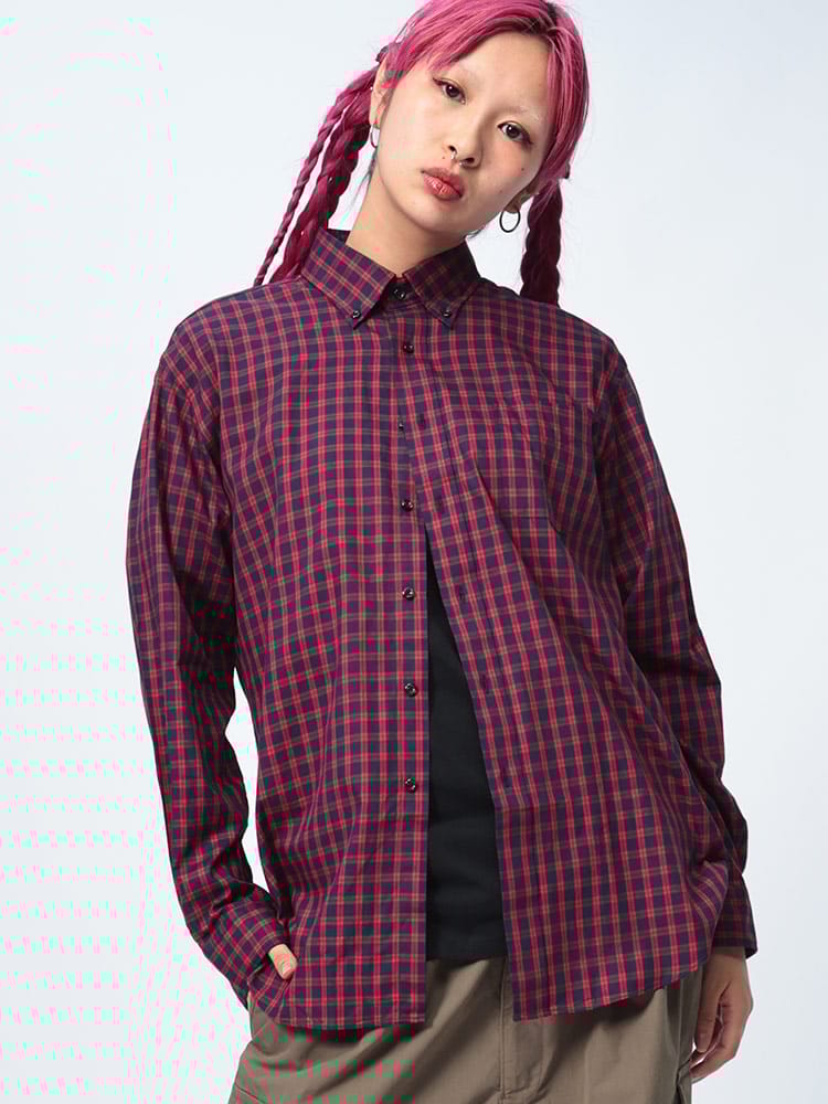 CREW  (クルー) ナチュラルストレッチ ツイル ボタンダウン 長袖 シャツ DOCW18