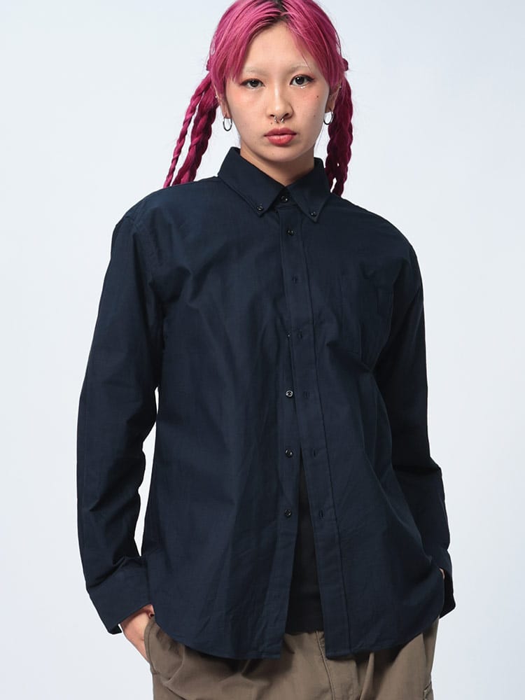 CREW  (クルー) ナチュラルストレッチ ツイル ボタンダウン 長袖 シャツ DOCW18