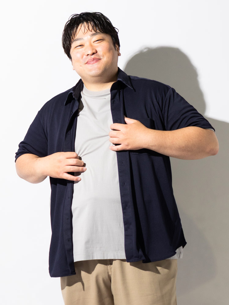 シャツ 半袖 Cool Pass 無地 メンズ 大きいサイズ クールパス 鹿の子