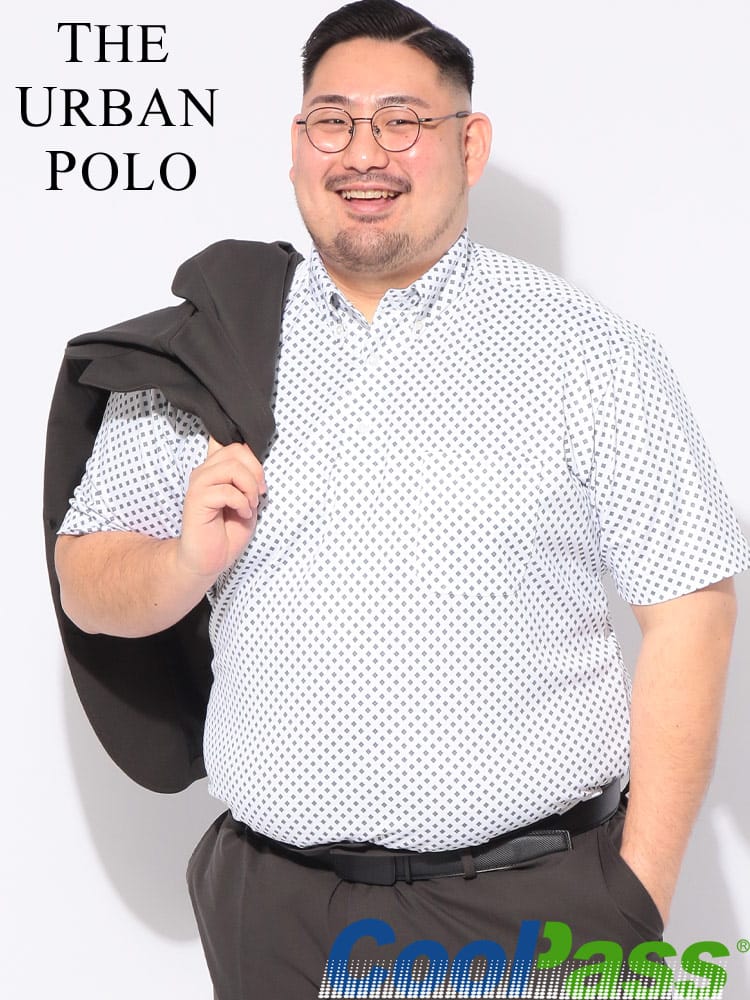 ポロシャツ 半袖 Cool Pass 柄 メンズ 大きいサイズ クールパス 鹿の子 デジタルプリント プルオーバー シャツ トップス 冷感 涼しい ビジカジ