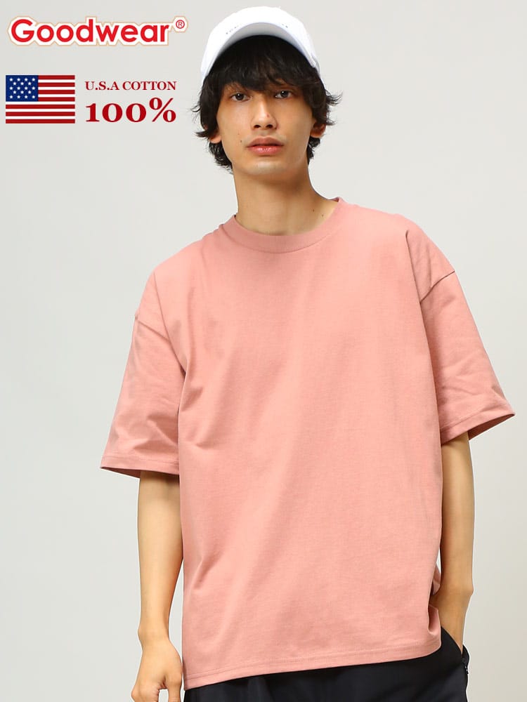 Goodwear (グッドウェア) USAコットン 無地 クルーネック BIG 半袖 Tシャツ WEB限定