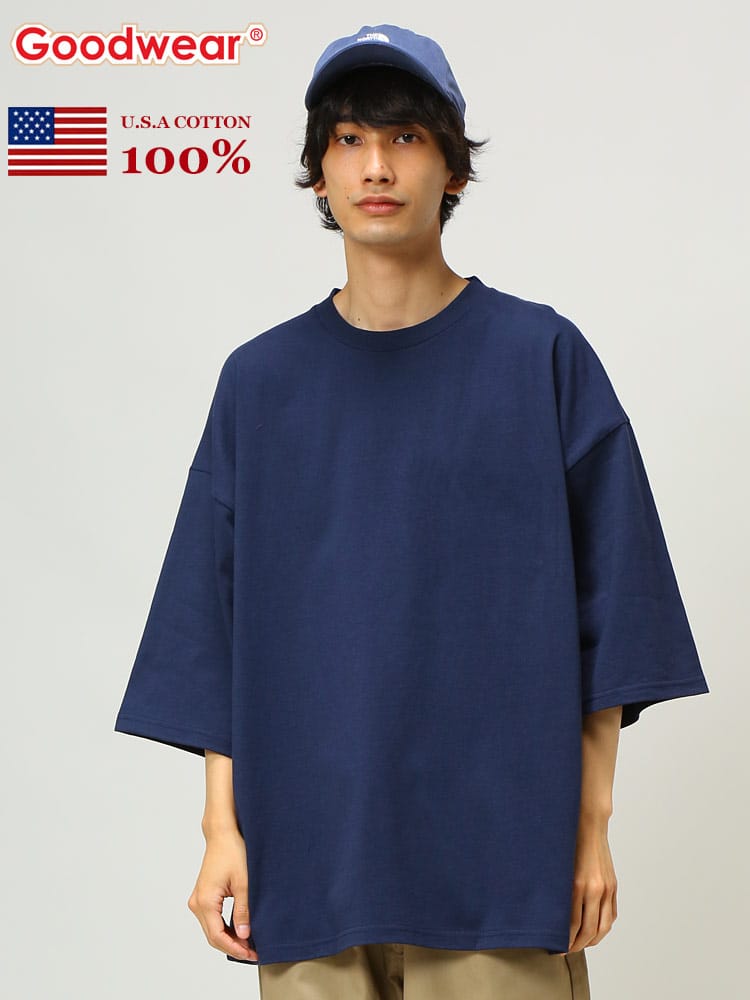 Goodwear (グッドウェア) USAコットン 無地 クルーネック SUPER BIG 半袖 Tシャツ WEB限定