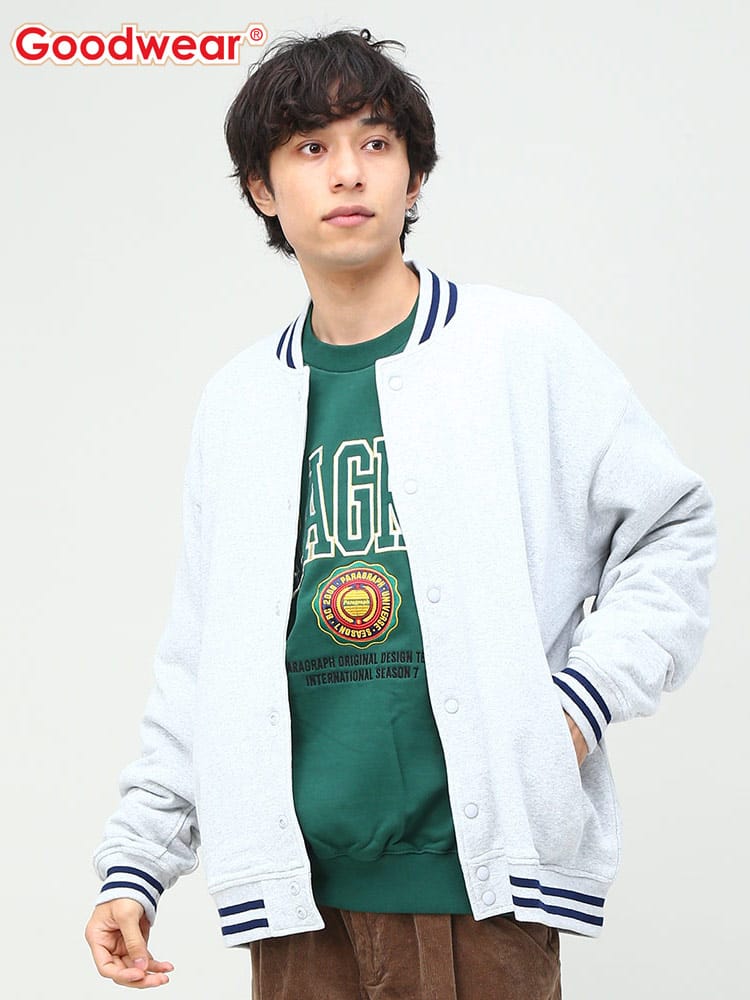 Goodwear (グッドウェア) メッシュ裏地 ライン スタジアムジャンパー スタジャン ジャンパー アウター