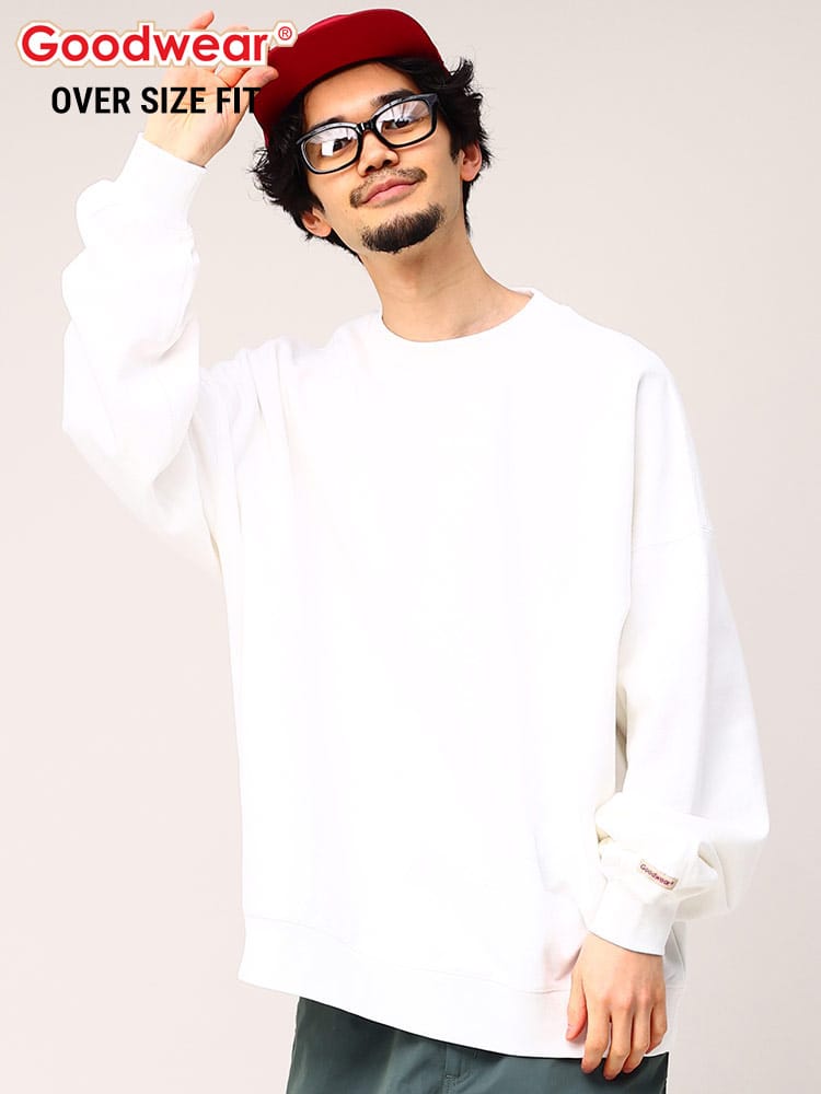 Goodwear (グッドウェア) USAコットン 無地 クルーネック スウェット トレーナー BIG オーバーサイズ ビッグシルエット スエット