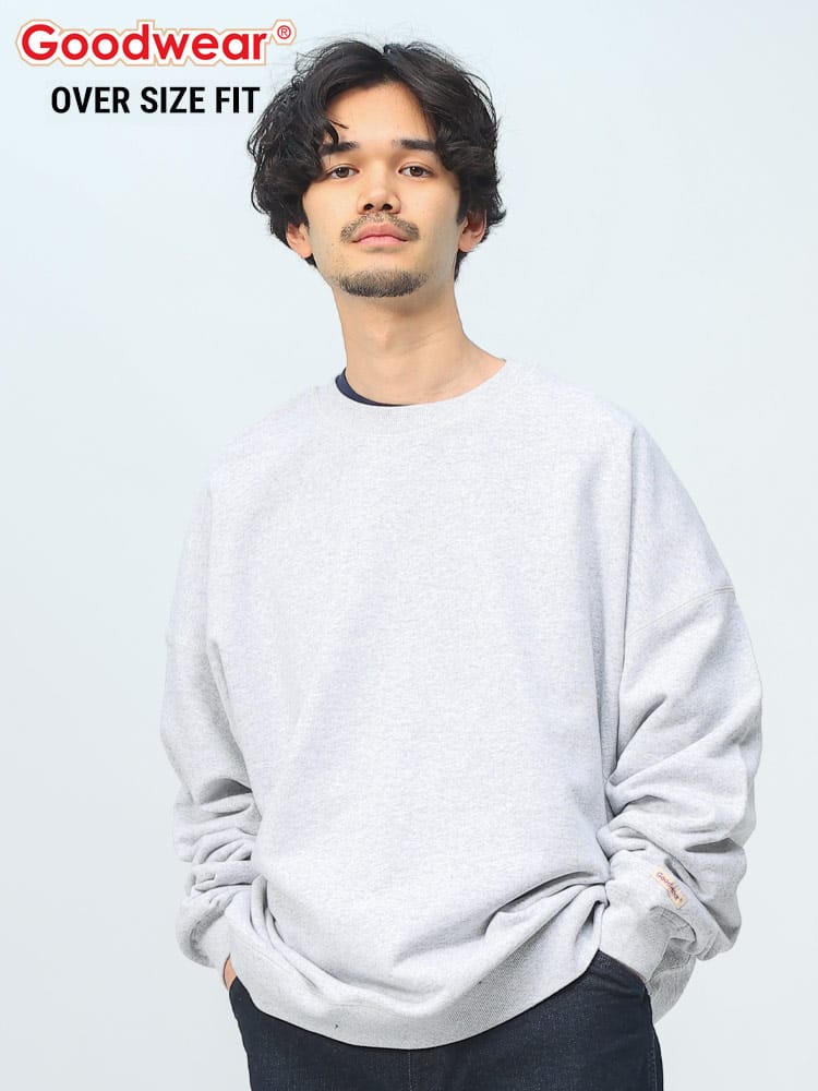 Goodwear (グッドウェア) USAコットン 無地 クルーネック スウェット トレーナー BIG オーバーサイズ ビッグシルエット スエット