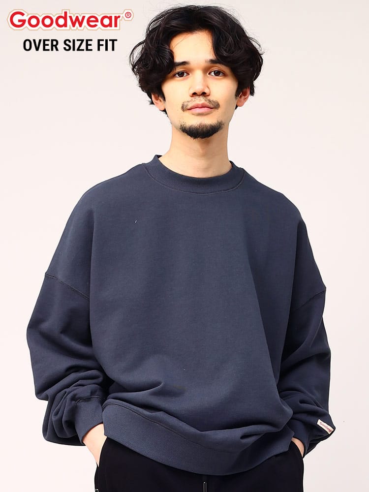 Goodwear (グッドウェア) USAコットン 無地 クルーネック スウェット トレーナー BIG オーバーサイズ ビッグシルエット スエット