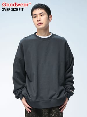 Goodwear (グッドウェア) USAコットン 無地 クルーネック スウェット トレーナー BIG オーバーサイズ ビッグシルエット スエット