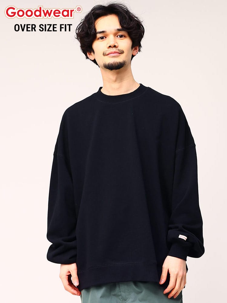 Goodwear (グッドウェア) USAコットン 無地 クルーネック スウェット トレーナー BIG オーバーサイズ ビッグシルエット スエット