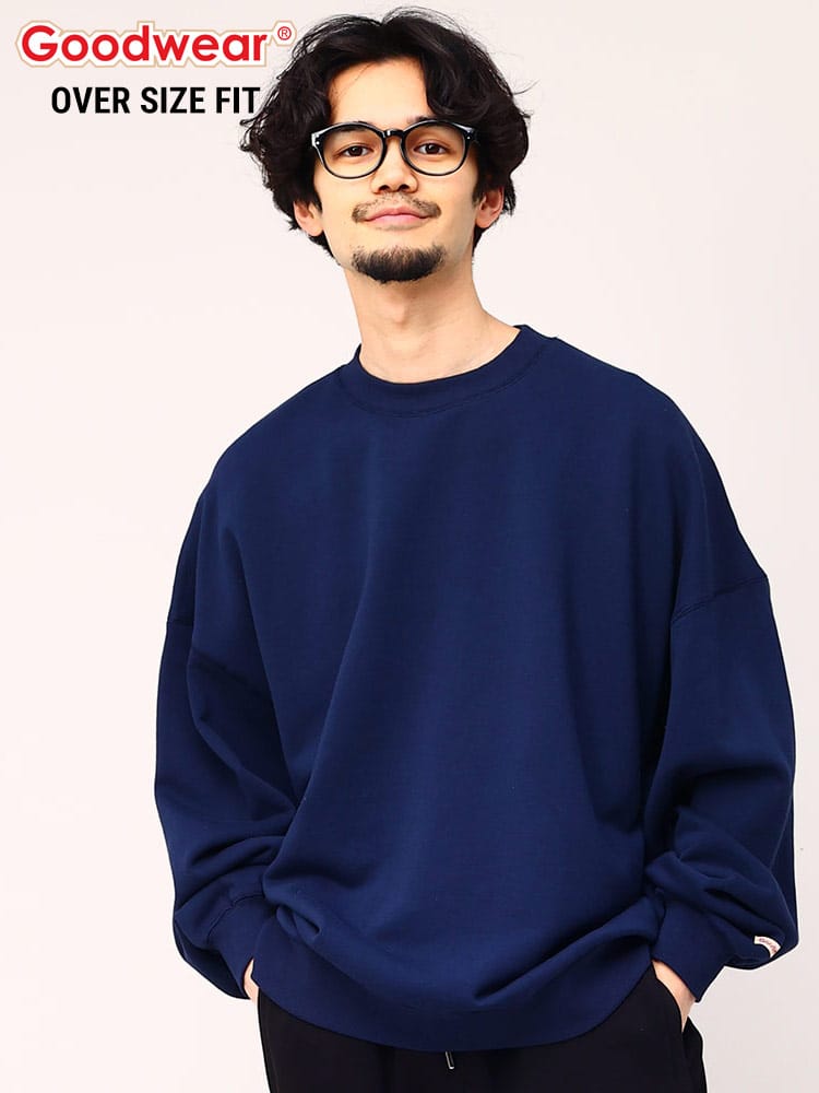Goodwear (グッドウェア) USAコットン 無地 クルーネック スウェット トレーナー BIG オーバーサイズ ビッグシルエット スエット